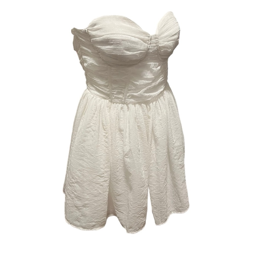 Lena White Bustier Strapless Cocktail Dress Women's Size Large Fully Lined - Picture 4 of 16